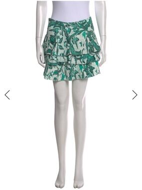 Love the Label Green Paisley Tiered Mini Skirt